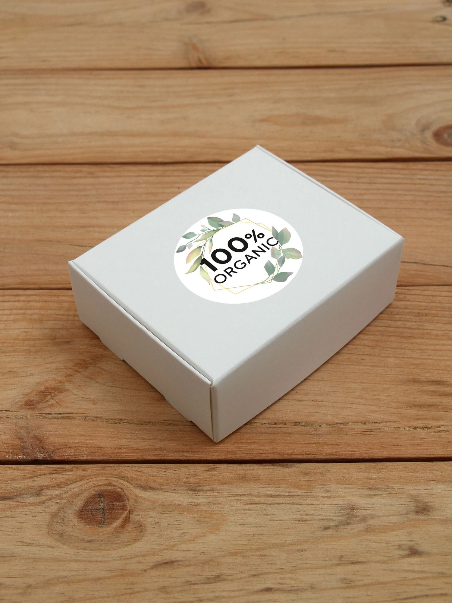 Наклейка стикер глянцевая круглая 40 мм 150 шт "100% Organic"