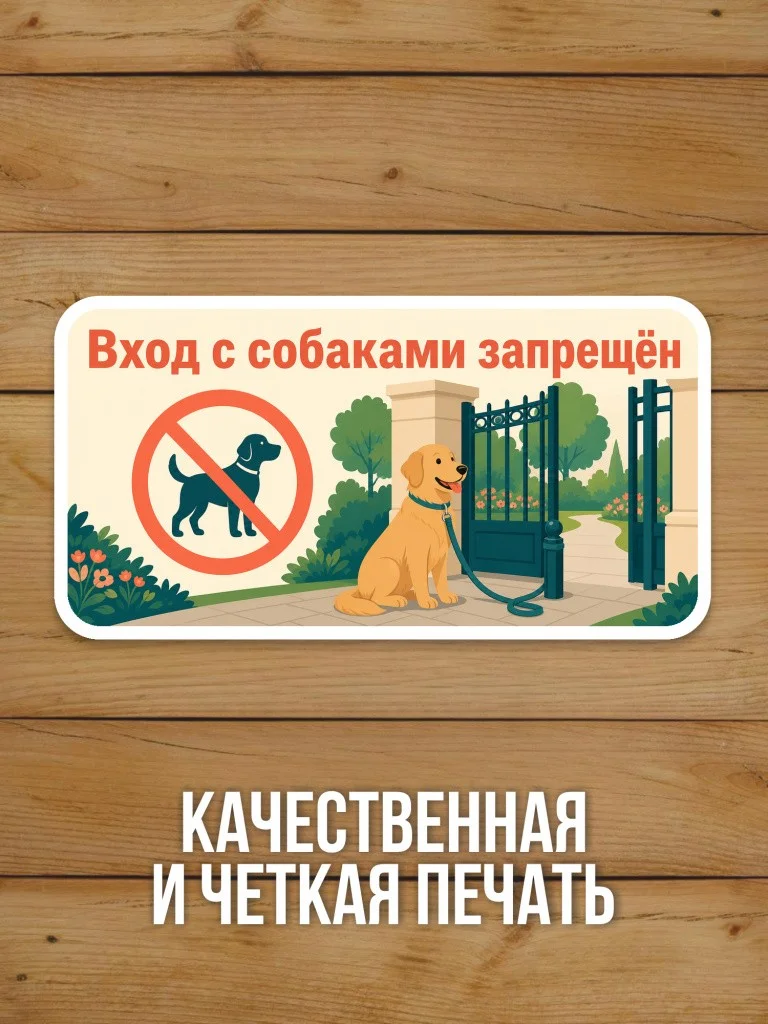 Наклейка «Вход с собаками запрещён» от Бумажного Барона