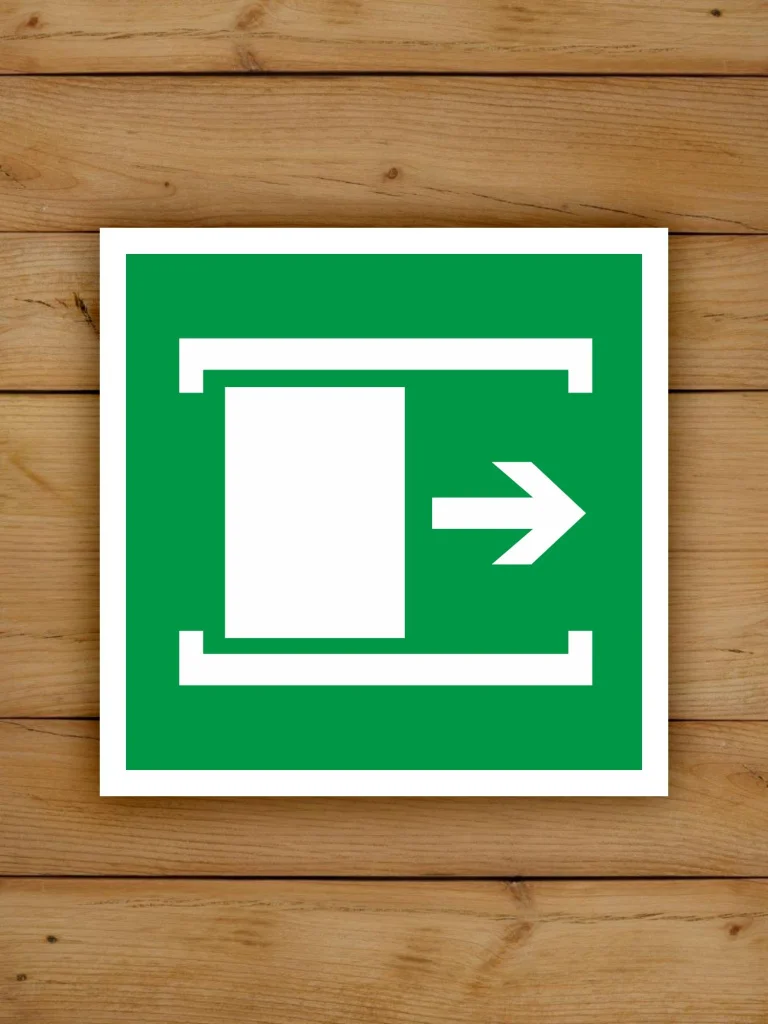 Наклейка Знак E20 Для открывания сдвинуть виниловая, ГОСТ, 100х100 мм, 10 шт