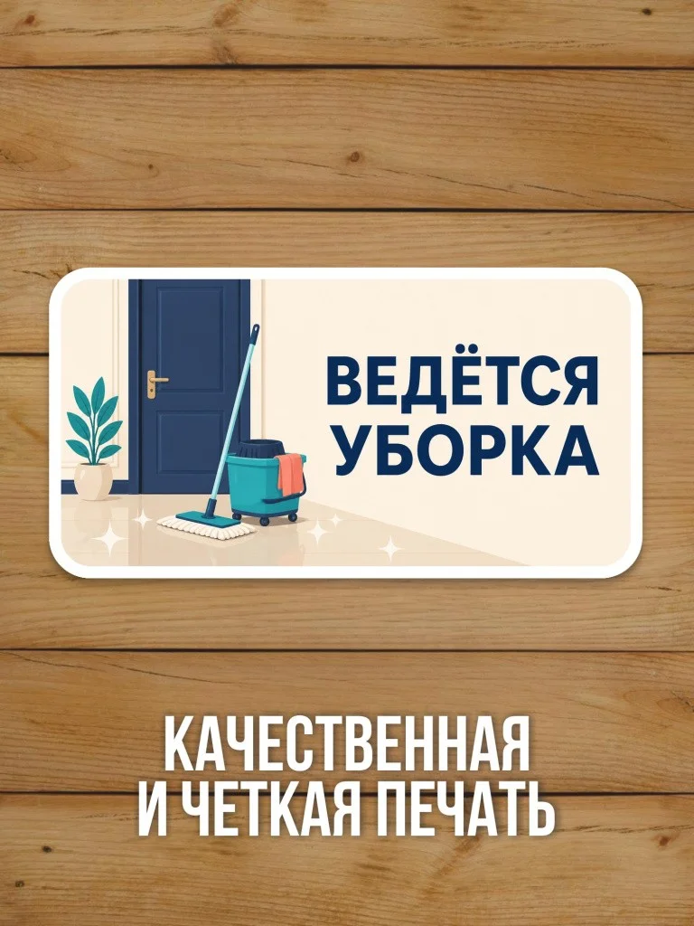Наклейка «Ведётся уборка» от Бумажного Барона