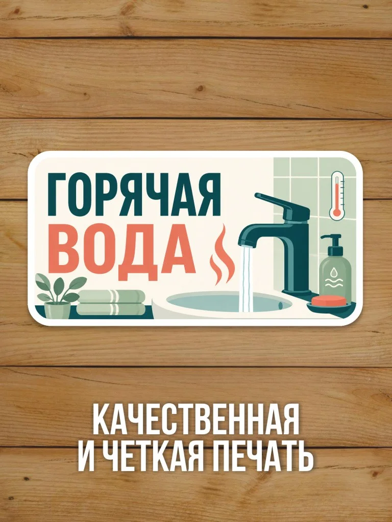Наклейка «Горячая вода» от Бумажного Барона