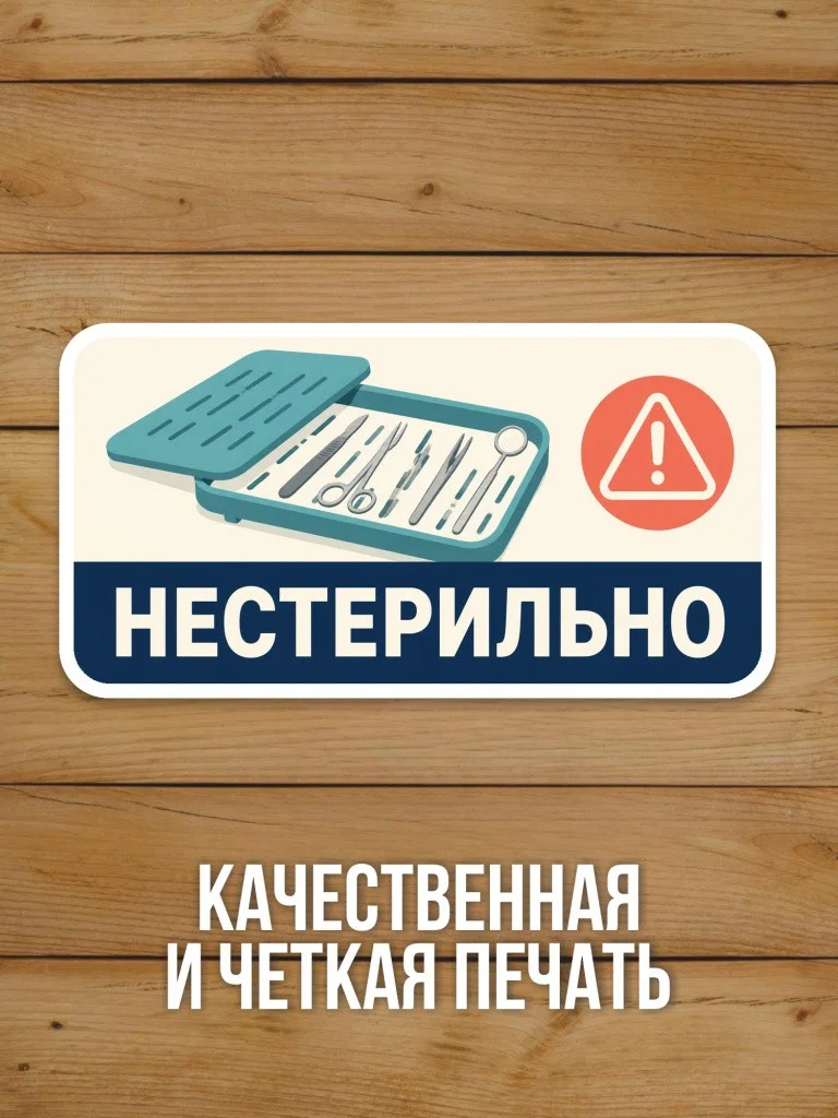 Наклейка «Нестерильно» от Бумажного Барона