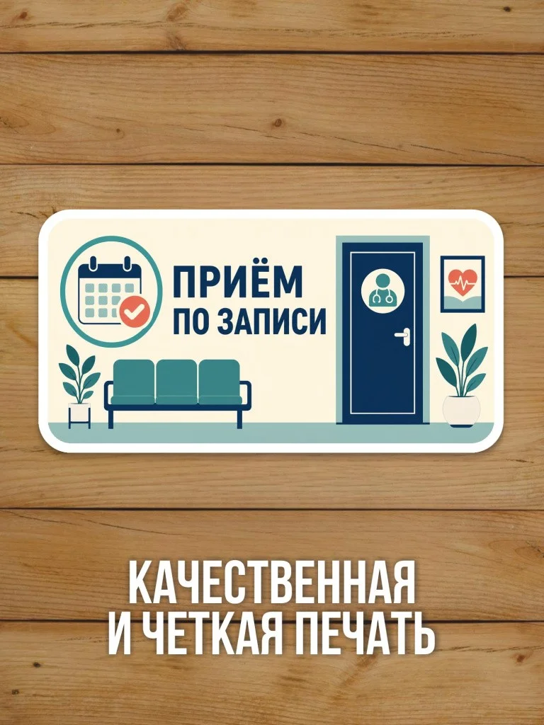 Наклейка «Приём по записи» от Бумажного Барона
