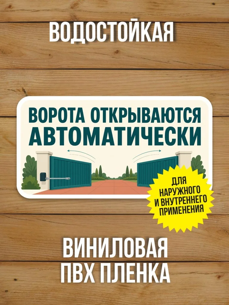 Наклейка «Ворота открываются автоматически» от Бумажного Барона
