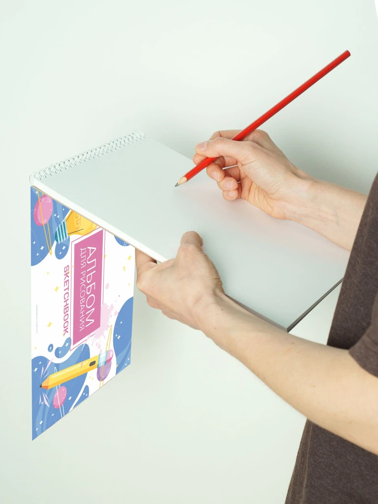 А4 Альбом планшет с очень плотными листами 235 г/м2 (скетчбук) для рисования и акварели "Идея!" на жесткой подложке, 30 листов