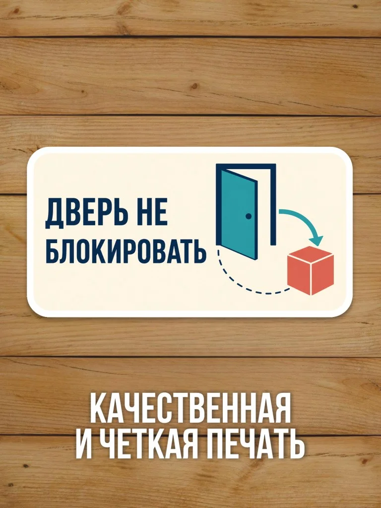 Наклейка на дверь «Дверь не блокировать» от Бумажного Барона