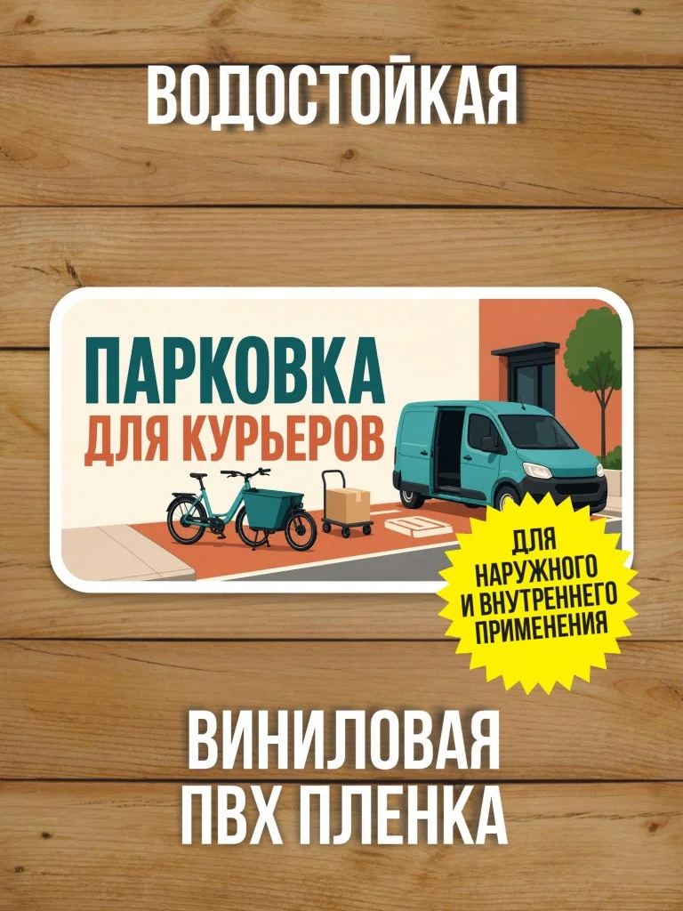 Наклейка «Парковка для курьеров» от Бумажного Барона