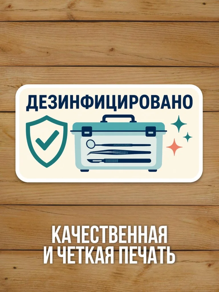 Наклейка «Дезинфицировано» от Бумажного Барона