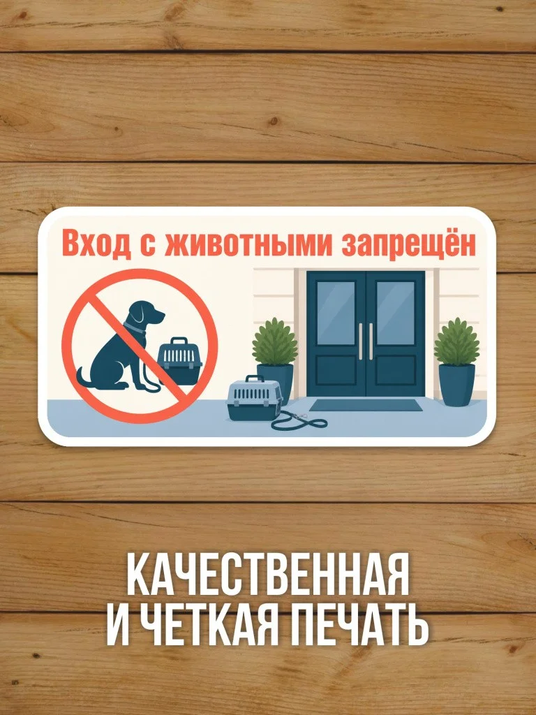 Наклейка «Вход с животными запрещён» от Бумажного Барона