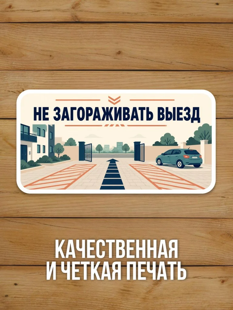 Наклейка «Не загораживать выезд» от Бумажного Барона