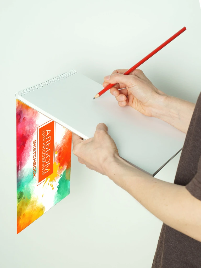 Альбом планшет с плотными листами 160 г/м2 (скетчбук) для рисования "Абстракция" А4 на жесткой подложке, 40 листов от Бумажного Барона