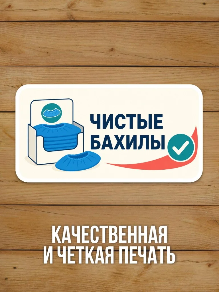 Наклейка «Чистые бахилы» от Бумажного Барона