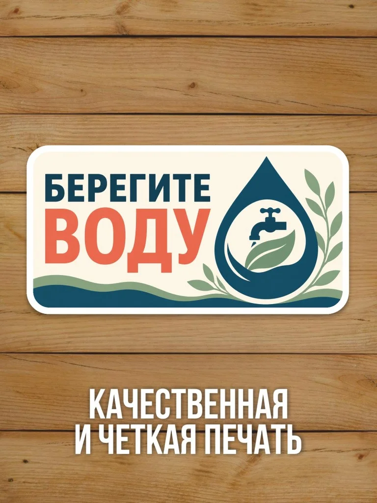 Наклейка «Берегите воду» от Бумажного Барона