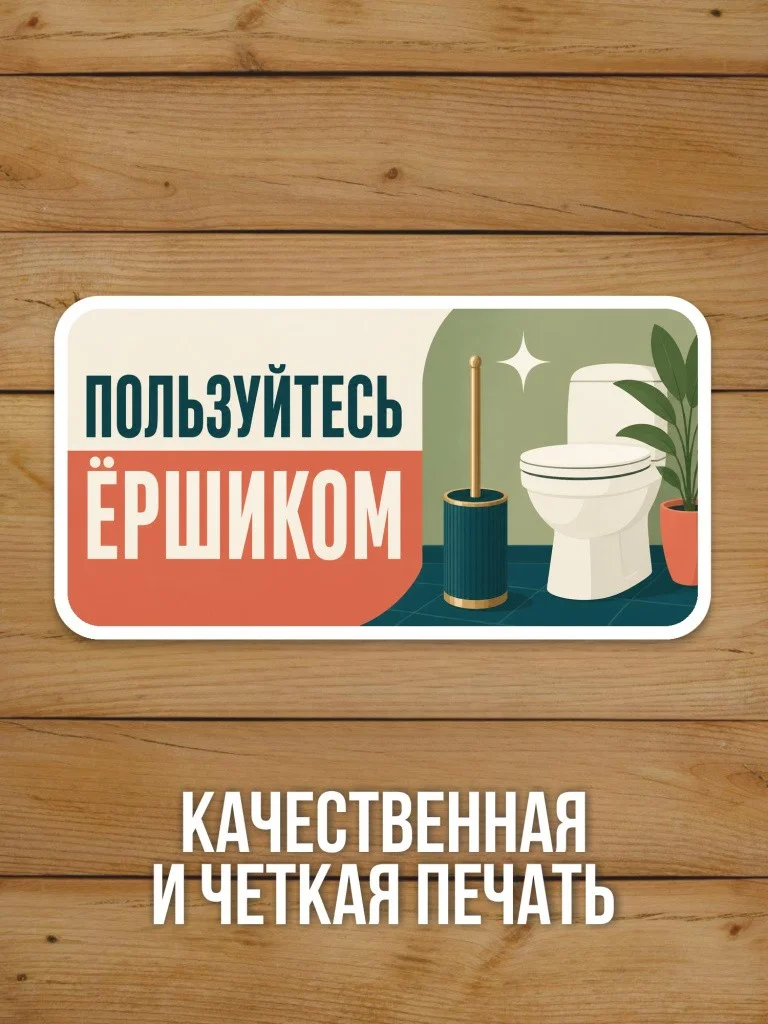 Наклейка «Пользуйтесь ёршиком» от Бумажного Барона