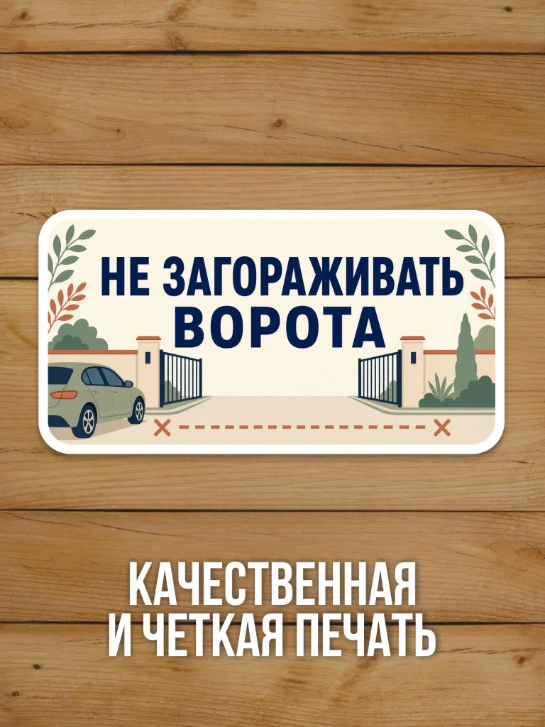 Наклейка «Не загораживать ворота» от Бумажного Барона