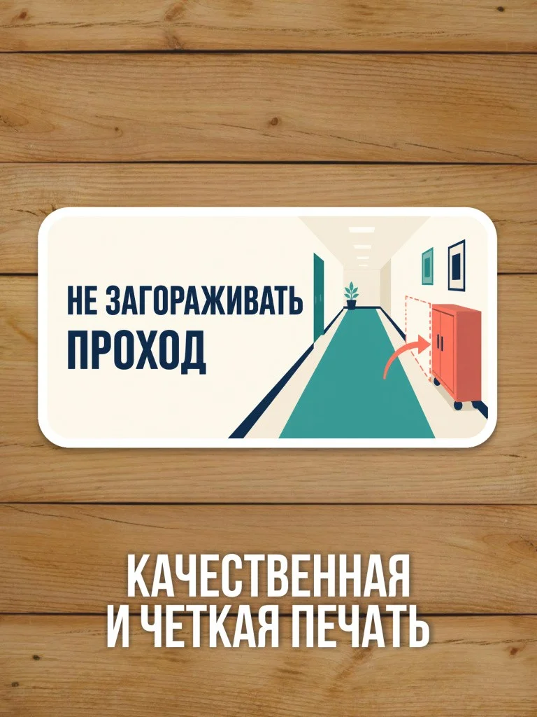 Наклейка на дверь «Не загораживать проход» от Бумажного Барона
