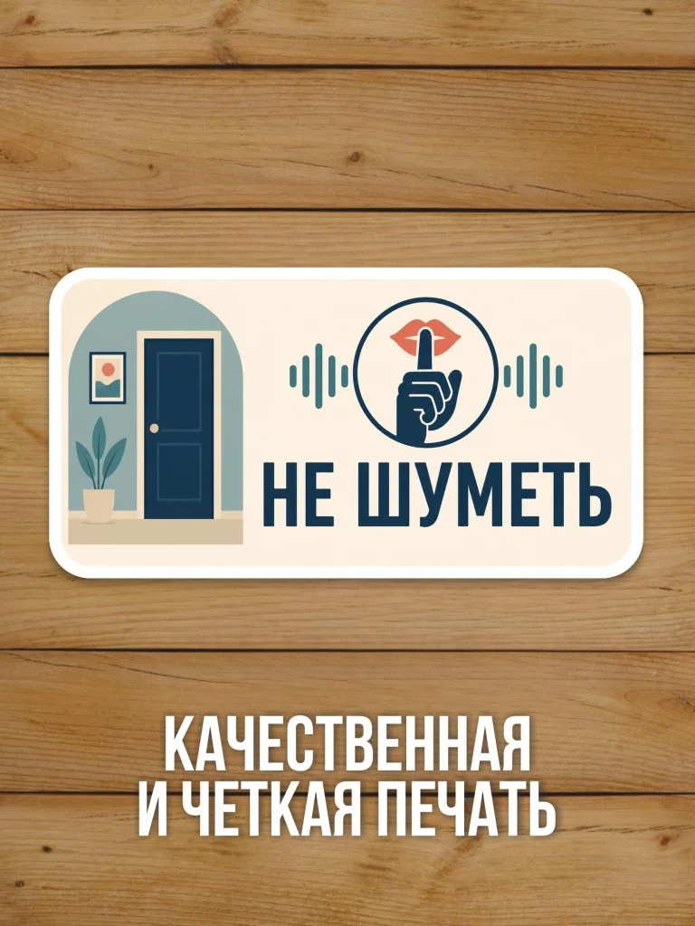 Наклейка «Не шуметь» от Бумажного Барона
