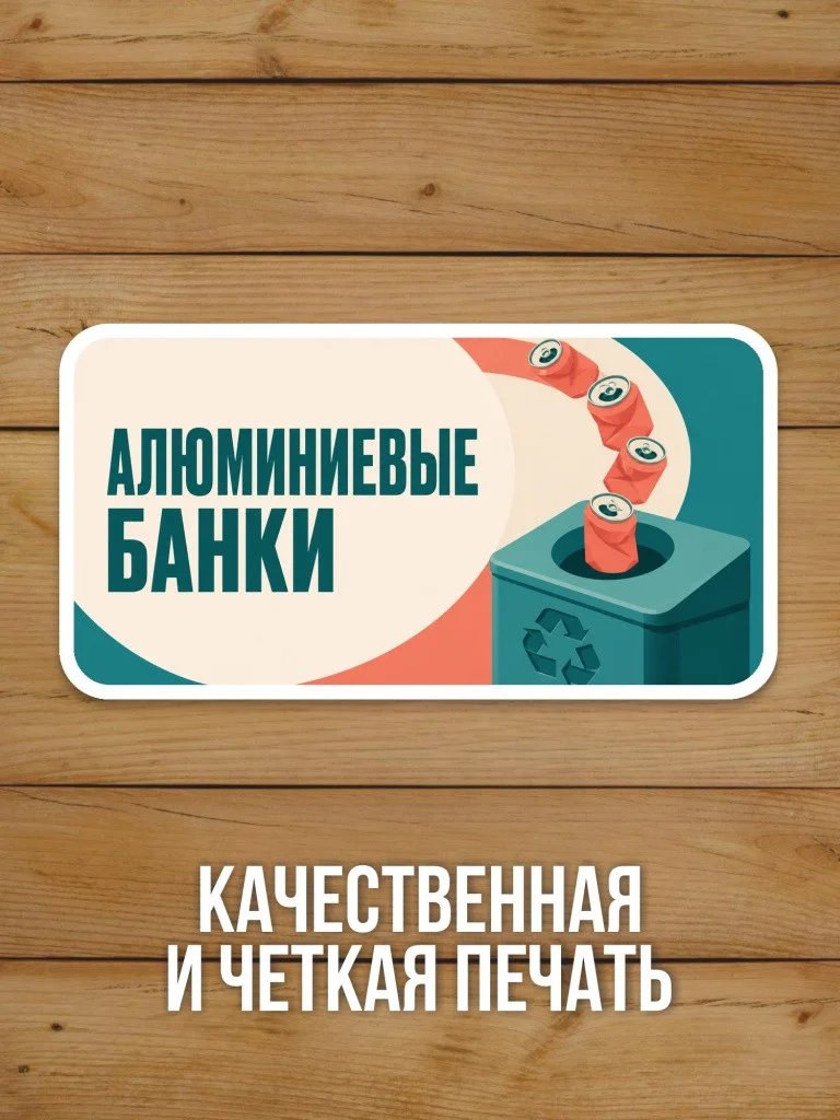 Наклейка «Алюминиевые банки» от Бумажного Барона
