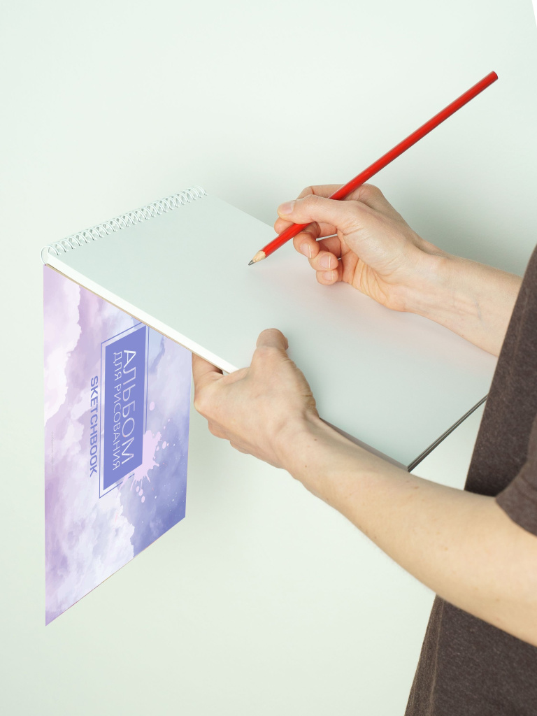 А4 Альбом планшет с очень плотными листами 235 г/м2 (скетчбук) для рисования и акварели "Стронг" на жесткой подложке, 30 листов