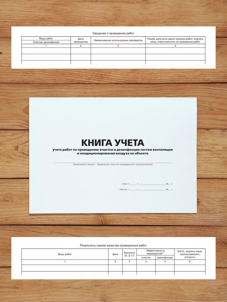 1 шт Журнал учета работ по проведению очистки и дезинфекции систем вентиляции и кондиционирования воздуха на объекте