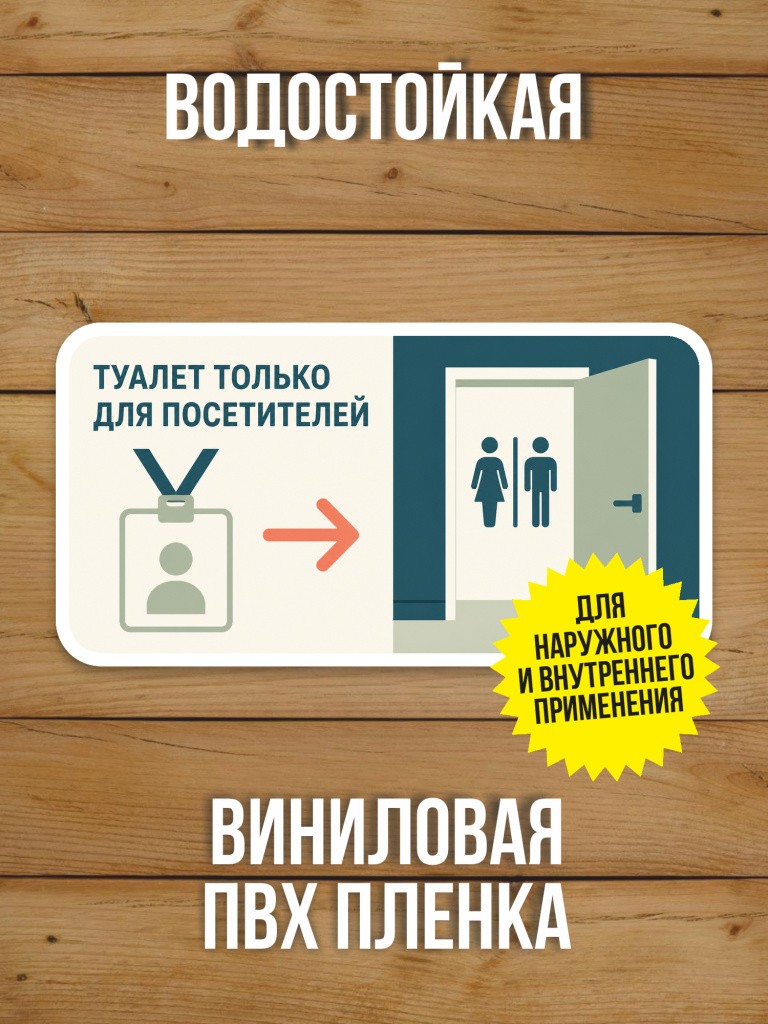 Наклейка «Туалет только для посетителей» от Бумажного Барона