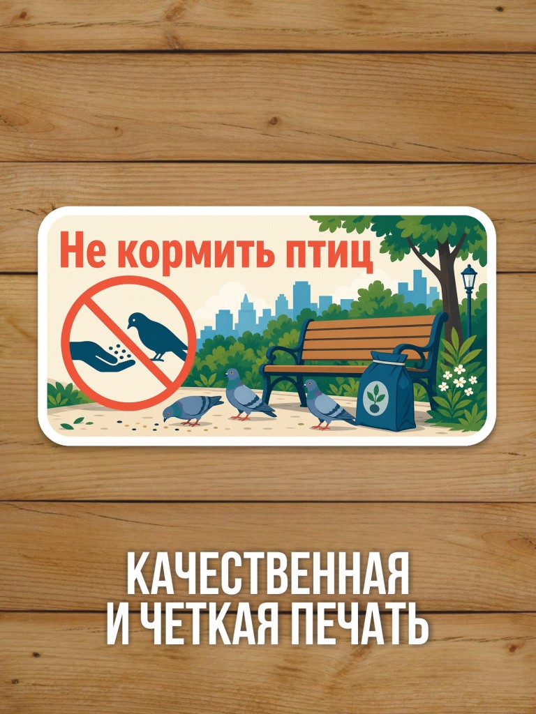 Наклейка «Не кормить птиц» от Бумажного Барона