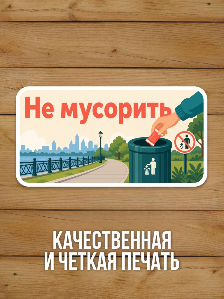 Наклейка «Не мусорить» от Бумажного Барона