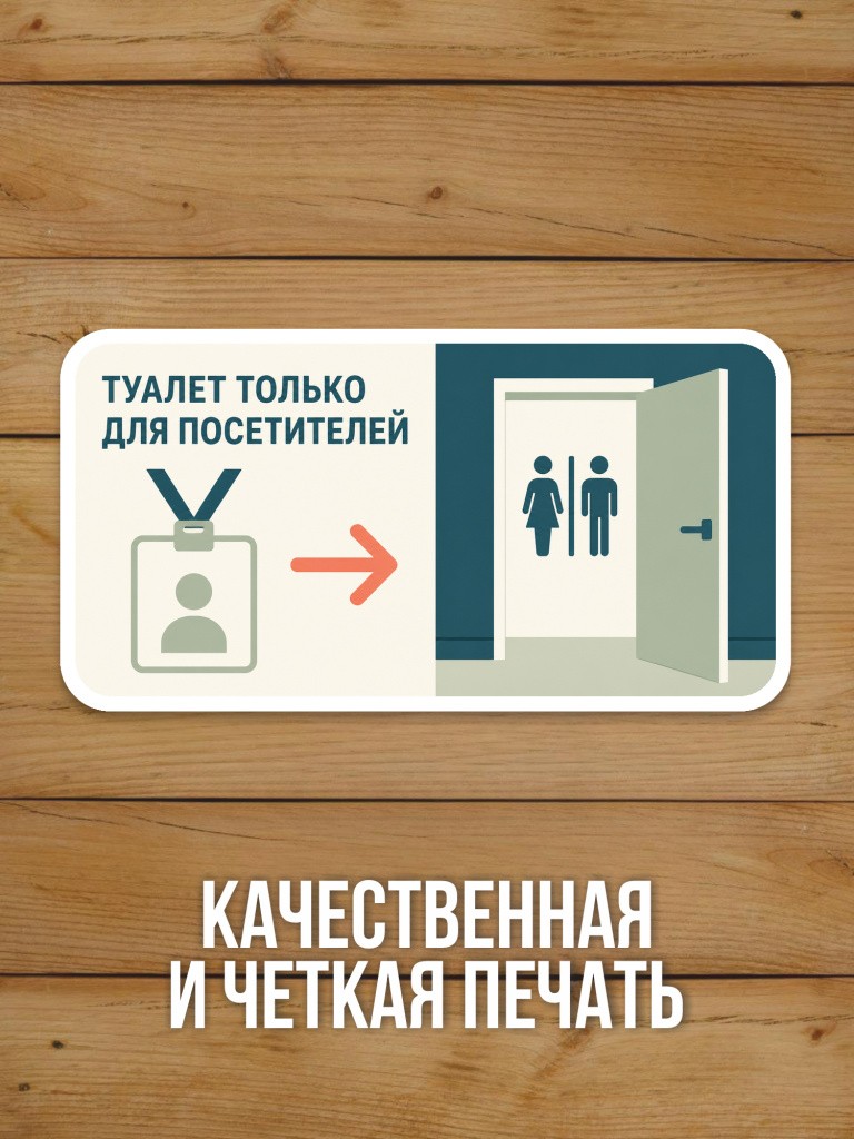 Наклейка «Туалет только для посетителей» от Бумажного Барона
