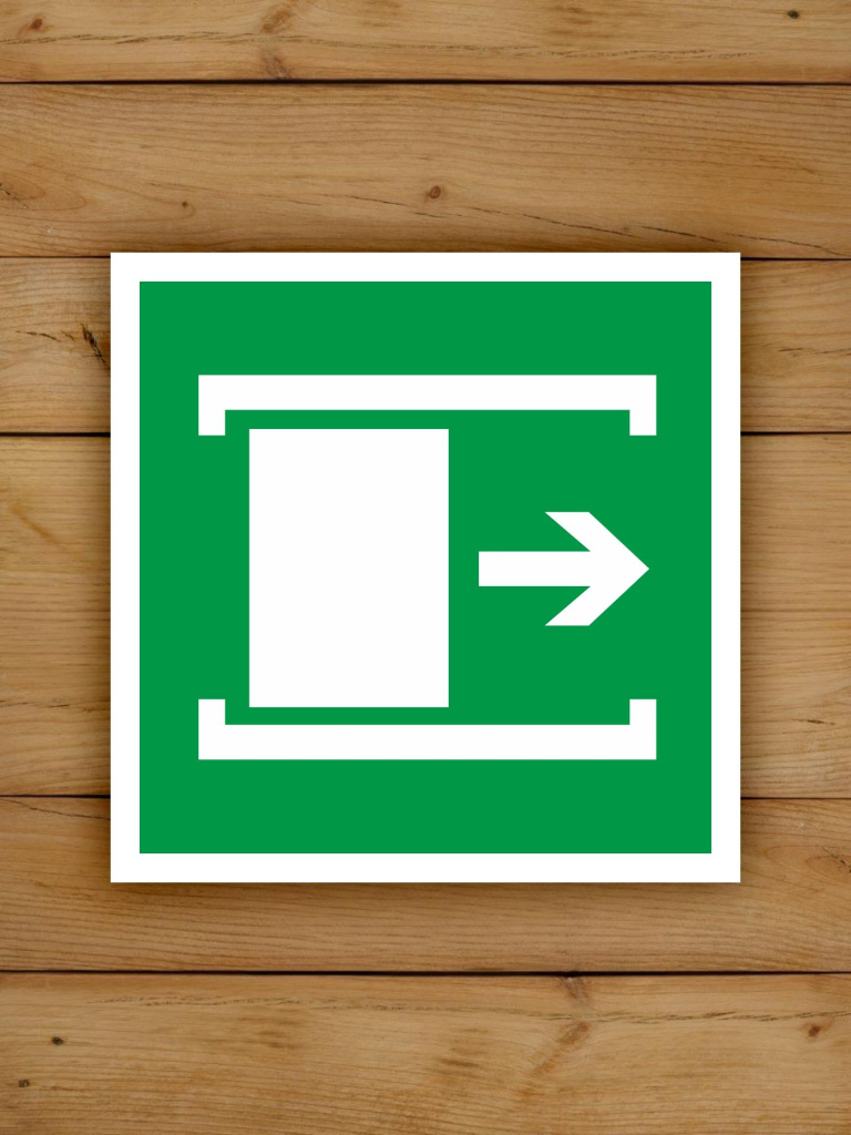 Наклейка Знак E20 Для открывания сдвинуть виниловая, ГОСТ, 100х100 мм, 10 шт