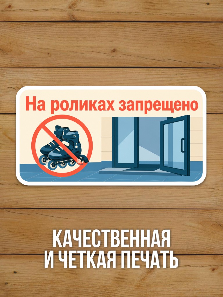 Наклейка «На роликах запрещено» от Бумажного Барона