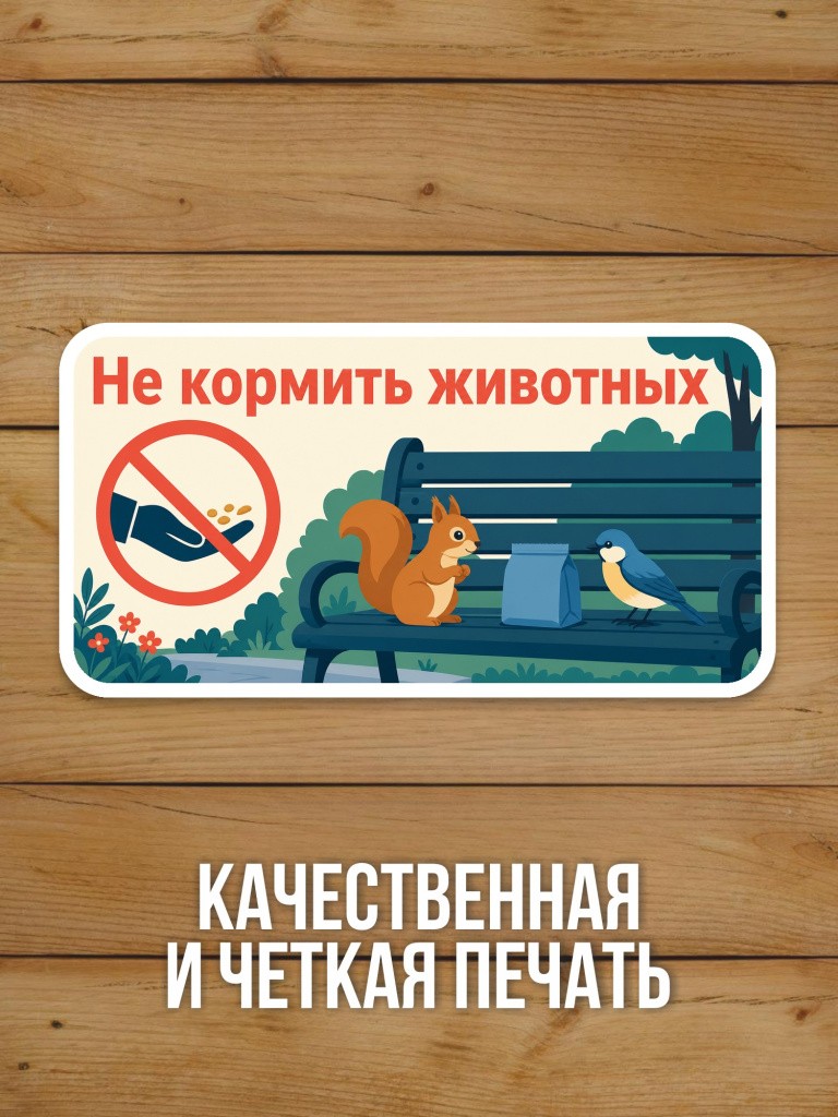 Наклейка «Не кормить животных» от Бумажного Барона
