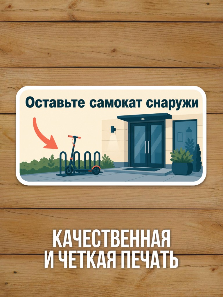 Наклейка «Оставьте самокат снаружи» от Бумажного Барона