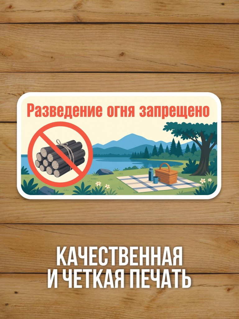 Наклейка «Разведение огня запрещено» от Бумажного Барона