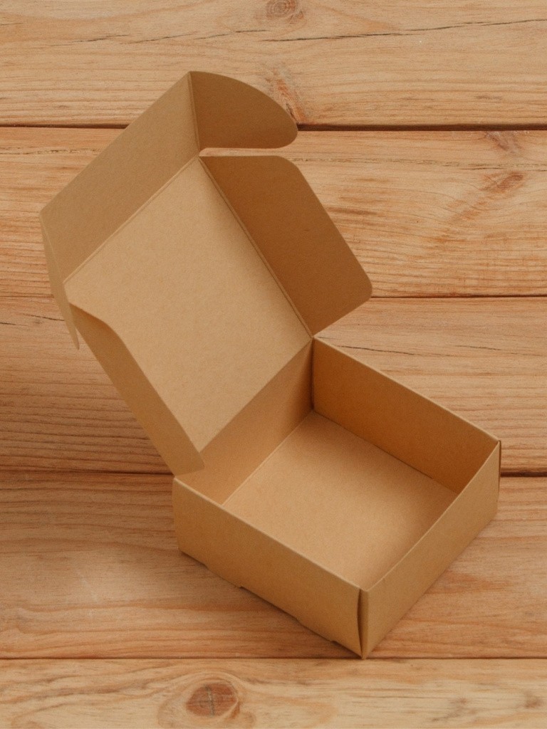 Подарочная коробка из дизайнерского Крафт картона самосборная 80х80х40 мм 10 шт.