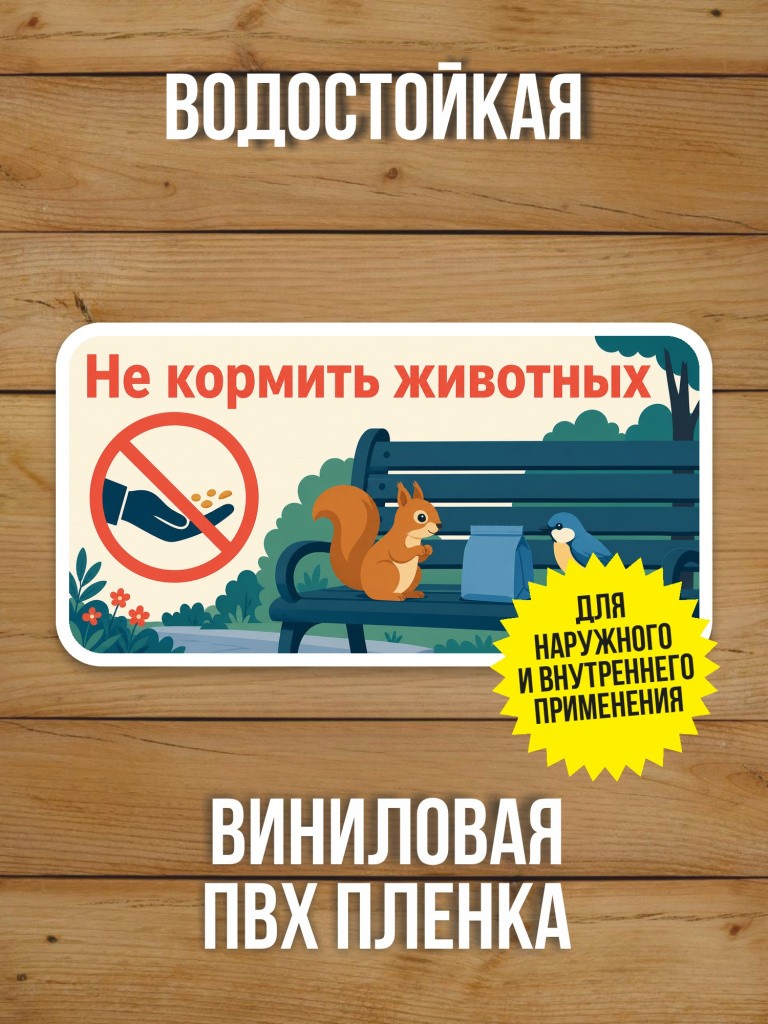 Наклейка «Не кормить животных» от Бумажного Барона
