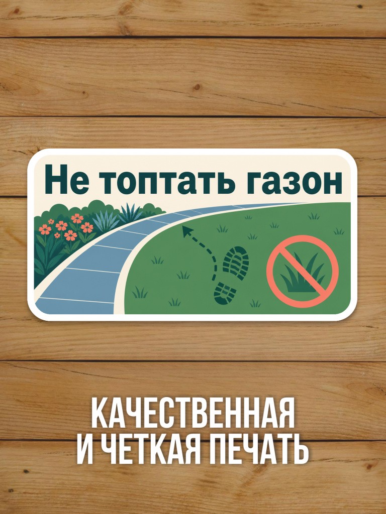 Наклейка «Не топтать газон» от Бумажного Барона