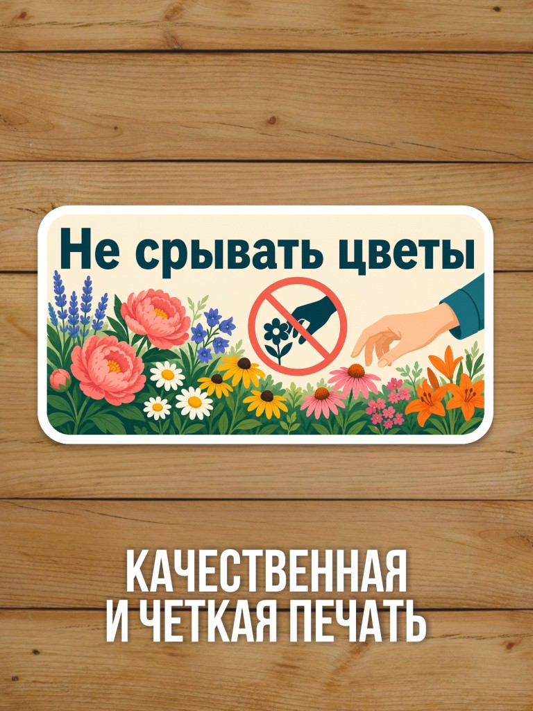 Наклейка «Не срывать цветы» от Бумажного Барона