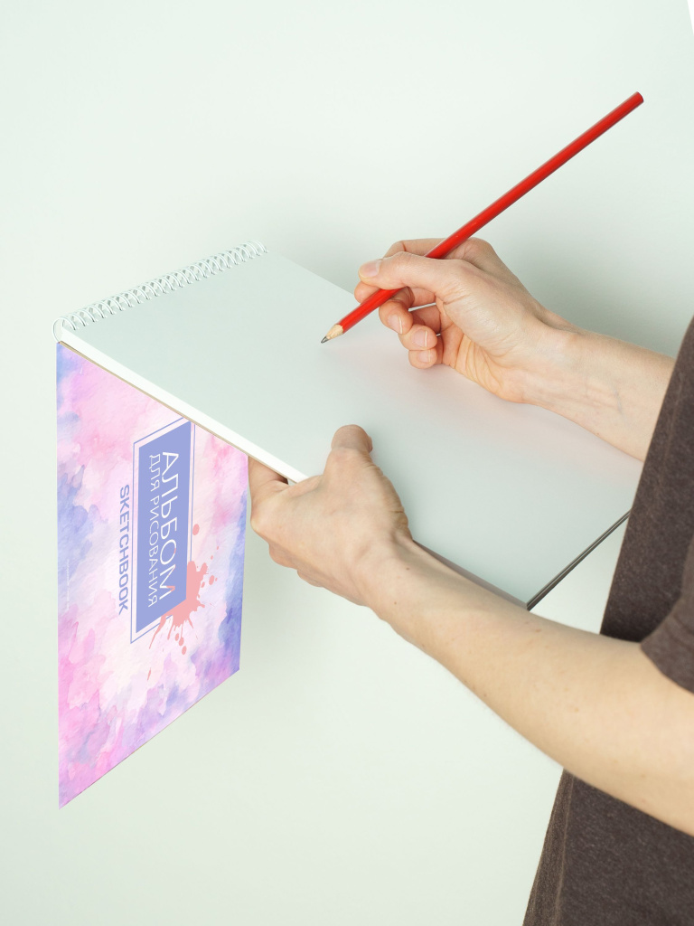 А4 Альбом планшет с плотными листами 200 г/м2 (скетчбук) для рисования и акварели "Абстракция" на жесткой подложке, 30 листов