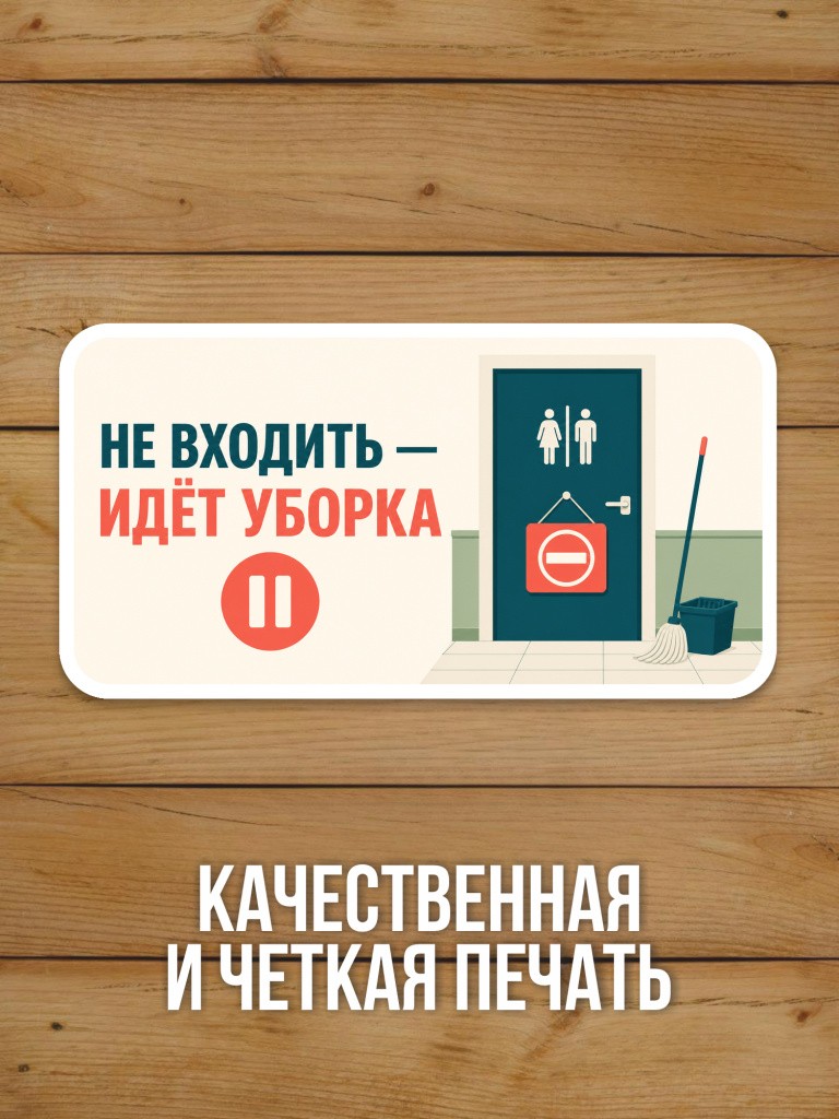 Наклейка «Не входить - идёт уборка» от Бумажного Барона