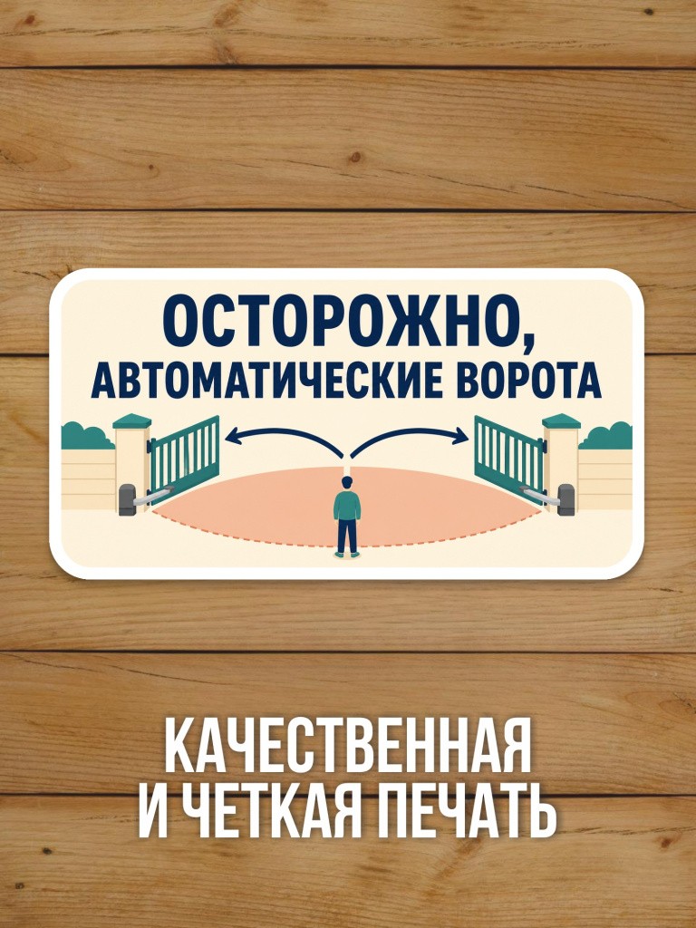 Наклейка «Осторожно, автоматические ворота» от Бумажного Барона