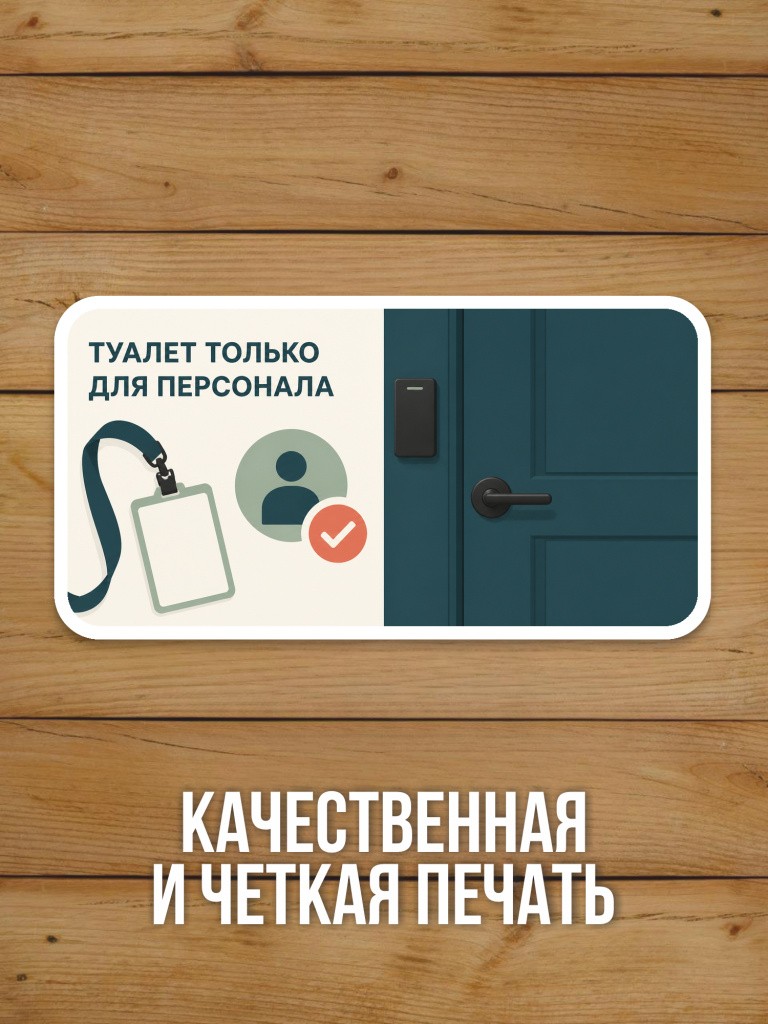 Наклейка «Туалет только для персонала» от Бумажного Барона