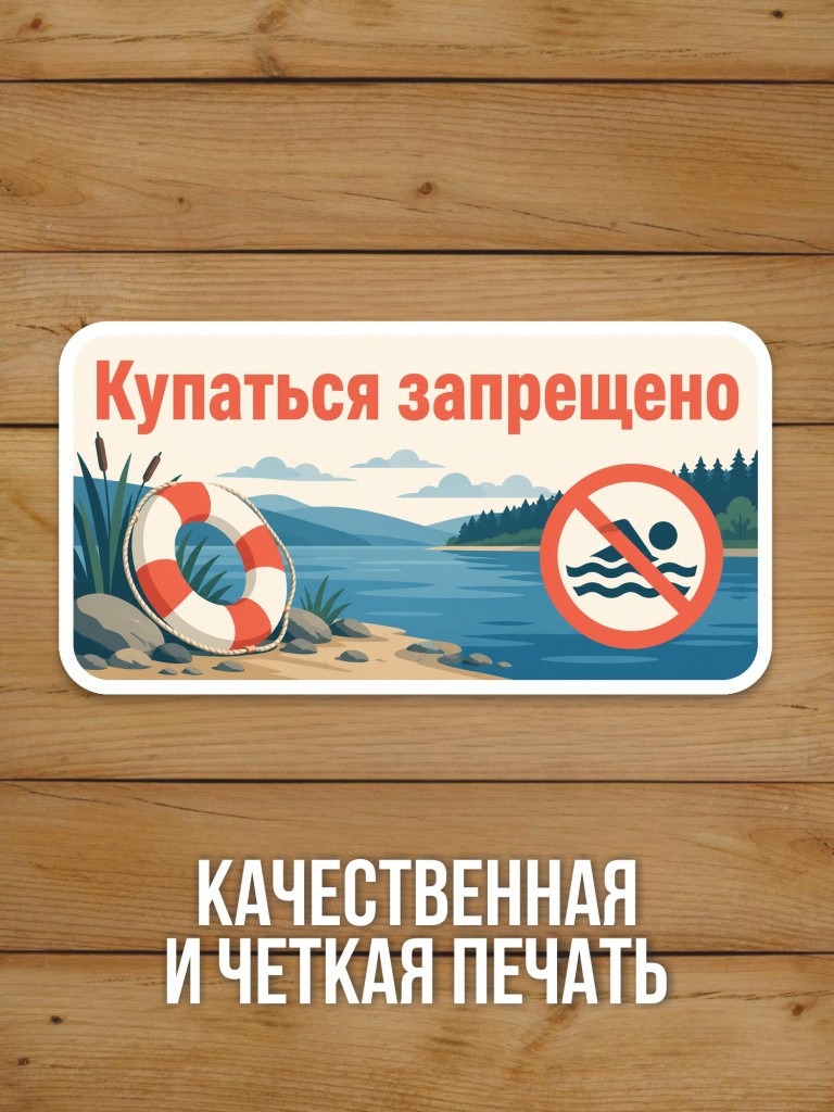 Наклейка «Купаться запрещено» от Бумажного Барона