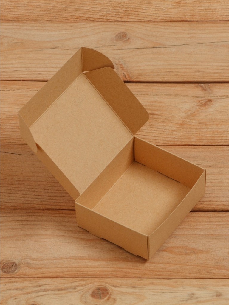 Подарочная коробка 80х100х35 мм из дизайнерского Крафт картона самосборная 10 шт.