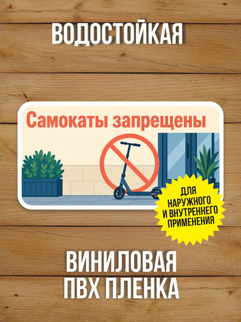 Наклейка «Самокаты запрещены» от Бумажного Барона