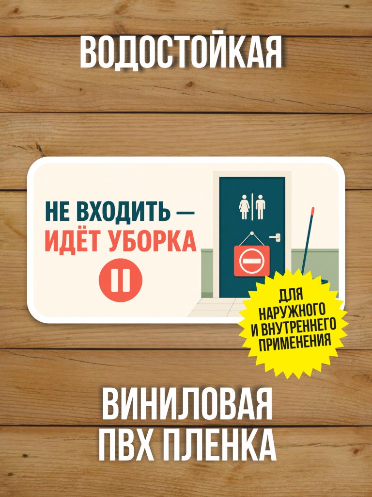 Наклейка «Не входить - идёт уборка» от Бумажного Барона