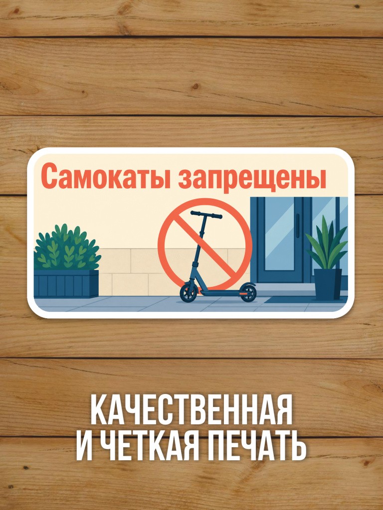 Наклейка «Самокаты запрещены» от Бумажного Барона