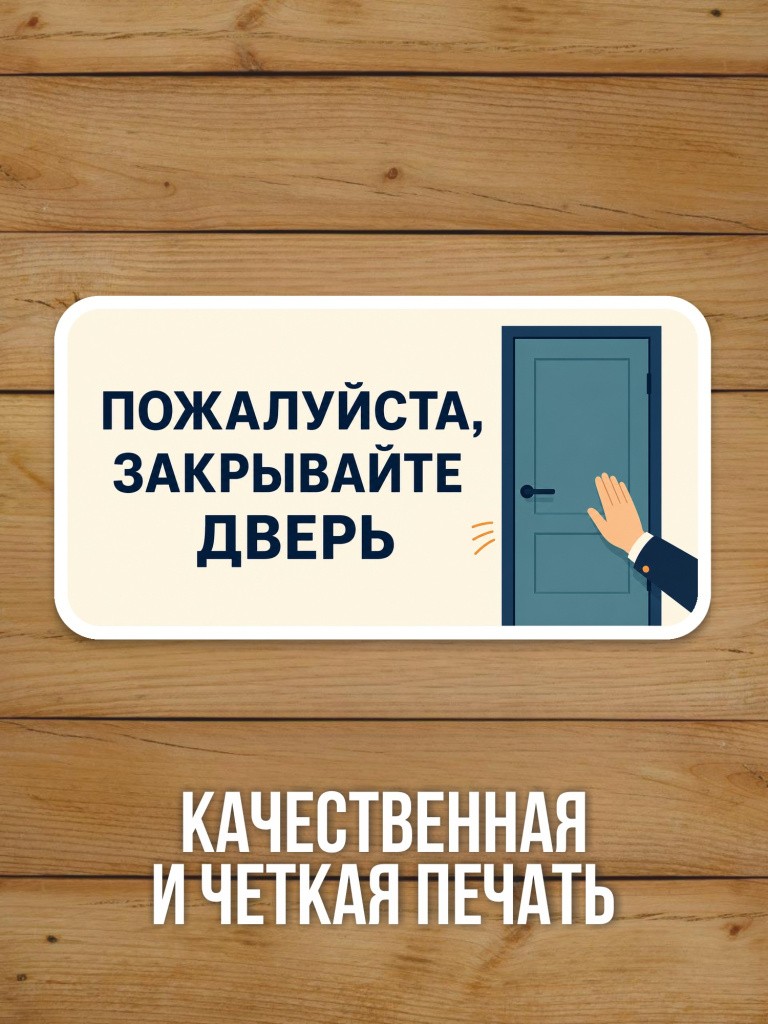 Наклейка на дверь «Пожалуйста, закрывайте дверь» от Бумажного Барона