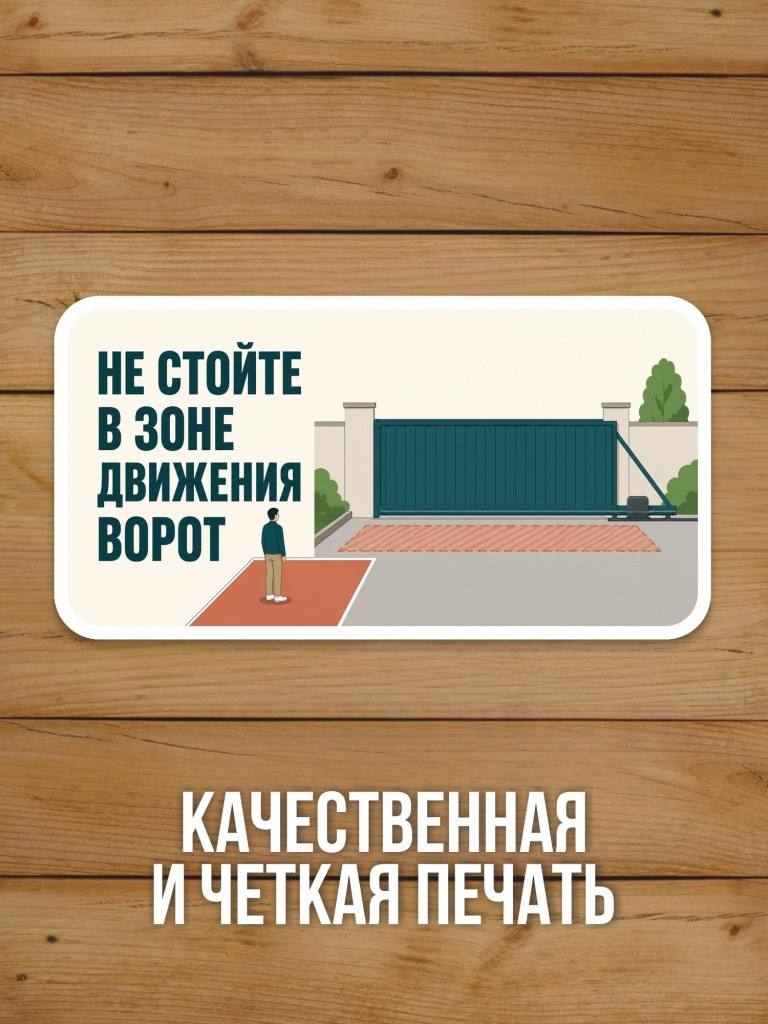 Наклейка «Не стойте в зоне движения ворот» от Бумажного Барона