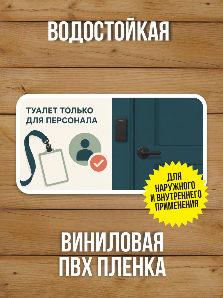 Наклейка «Туалет только для персонала» от Бумажного Барона